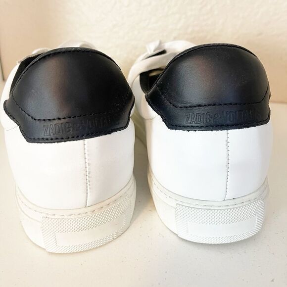 Zadig & Voltaire leather sneakers ZV1747 tattoo style heart patch French 41/US10 - Picture 9 of 15